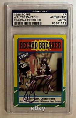 1986 Topps WALTER PAYTON MT SIGNED AUTOGRAPHED Football Card NM SIZZLING