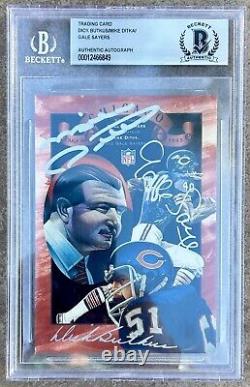 1993 Chicago Bears Hall of Fame Butkus Ditka Sayers Autographed Card Beckett