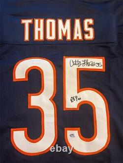 ANTHONY THOMAS Signed Chicago Bears Custom Stitched Navy JERSEY 2001 ROY