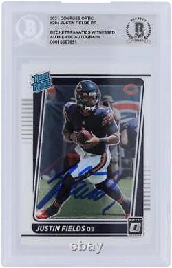 Autographed Justin Fields Bears Football Slabbed Rookie Card