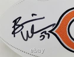 Brian Urlacher HOF 18 Signed Chicago Bears Logo Football (Beckett)