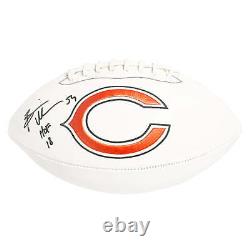 Brian Urlacher Signed HOF 18 Inscription Chicago Bears Official NFL Team Logo Wh