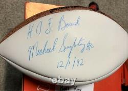 Chicago Bears Mike Singletary Signed Wilson Ball H. O. F. 92 One Of A Kind Rare