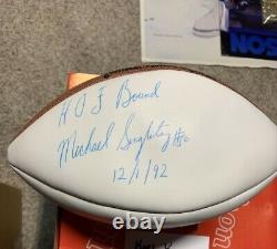 Chicago Bears Mike Singletary Signed Wilson Ball H. O. F. 92 One Of A Kind Rare