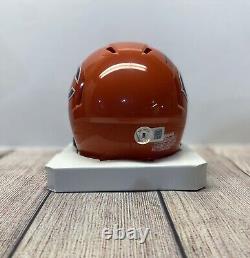 Chicago Bears Roschon Johnson Signed Orange Mini Helmet Beckett Coa