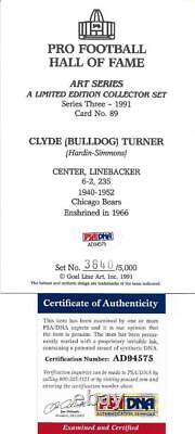 Clyde Bulldog Turner Signed Goal Line Artfootball Hall Of Famehof Autopsa/dna