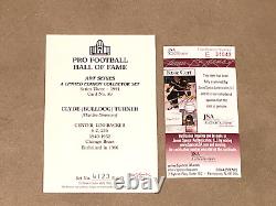 Clyde Bulldog Turner signed Chicago Bears HOF 1966 NFL Goal Line Art Card JSA