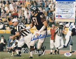 DICK BUTKUS CHICAGO BEARS PSA AUTHENTICATED ACTION SIGNED 8x10