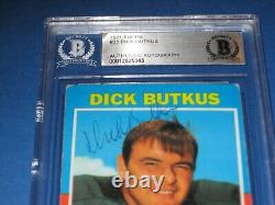 DICK BUTKUS (Chicago Bears) Signed 1971 TOPPS Card #25 Beckett Authenticated