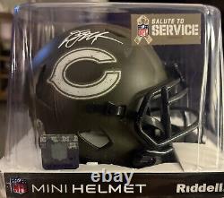 DJ Moore Chicago Bears Signed Salute To Service Signed Mini Helmet Beckett COA