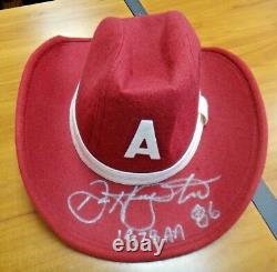 Dan Hampton Signed Arkansas Cowboy Hat Football HOF Chicago Bears JSA COA