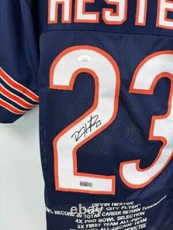 Devin Hester Chicago Bears Signed Autograph Jersey Embroidered Stats HOF JSA WIT