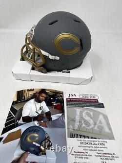 Devin Hester Chicago Bears Signed Autograph SLATE Mini Helmet JSA Witnessed