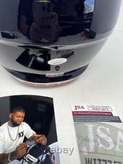 Devin Hester Chicago Bears Signed Autograph Speed Full Size Helmet JSA Witnessed