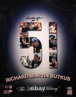 Dick Butkus Autographed/Signed Chicago Bears 16x20 Photo HOF BAS 30049