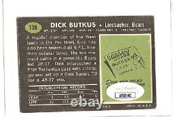Dick Butkus Jsa Auth Signed 1969 Topps Card Hof Autograph Chicago Bears