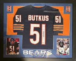 Dick Butkus autographed signed framed jersey NFL Chicago Bears BAS COA