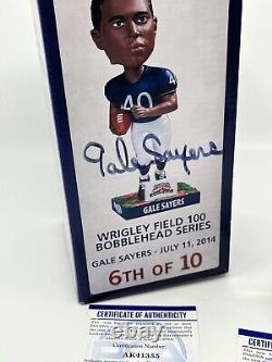 Gale Sayers Bears Signed Autograph Wrigley Field 100 Bobblehead PSA DNA A