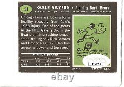 Gale Sayers Jsa Auth Signed 1969 Topps Card Hof Autograph Hof Chicago Bears