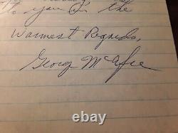 George McAfee NFL HOF 1968 Hand-Written/Signed Letter Chicago Bears JSA
