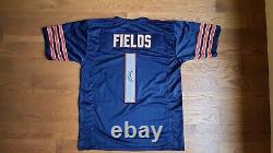 JUSTIN FIELDS CHICAGO BEARS SIGNED BLUE CUSTOM JERSEY With COA