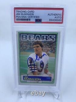Jim McMahon Signed 1983 Topps RC IP Auto PSA/DNA Chicago Bears