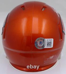 Justin Fields Autographed Orange Flash Mini Helmet Bears Beckett QR W176085