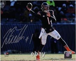Justin Fields Chicago Bears Signed 8 x 10 Scrambling Throw Photo