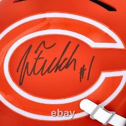 Justin Fields Chicago Bears Signed Riddell AMP Alternate Speed Replica Helmet