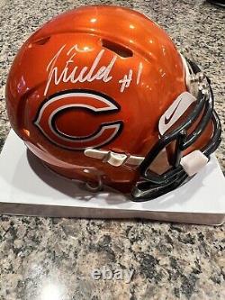Justin Fields Signed/Autographed Chicago Bears Flash Mini Helmet BAS