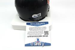 Matt Eberflus Signed Chicago Bears Mini Football Helmet withBeckett COA BD65481