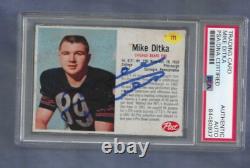 Mike Ditka Chicago Bears Football Autographed 1962 Post Cereal Rookie Card PSA