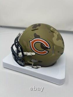Mike Ditka Signed Chicago Bears Camo Alternate Riddell Mini Helmet Beckett COA 2