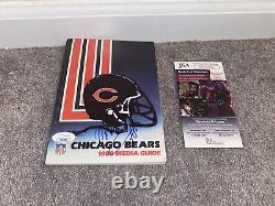 Mike Michael Singletary Signed 1988 Chicago Bears Football Media Guide Jsa Coa