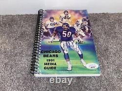 Mike Michael Singletary Signed 1991 Chicago Bears Football Media Guide Jsa Coa