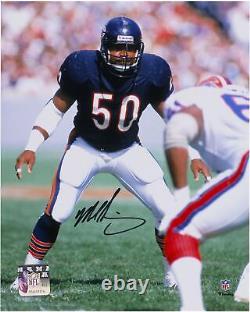 Mike Singletary Chicago Bears Signed 8 x 10 Navy Vertical Photo