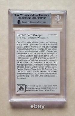 Red Grange signed Illinois Fighting Illini Custom Cut Card Beckett Authenticated