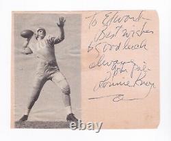 Ronnie Knox Vintage Signed Autograph Album Page (NFL, NCAA, CFL)