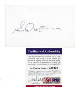 Sid Luckman Autographed 3x5 Card Chicago Bears Football HOFer PSA COA & 8x10