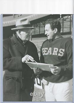 Sid Luckman Autographed 3x5 Card Chicago Bears Football HOFer PSA COA & 8x10