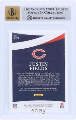 Signed Justin Fields Bears Football Slabbed Rookie Card