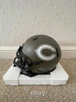 Signed Justin Fields Chicago Bears Salute The Troops Mini Helmet WithBeckett COA