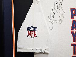 Walter Payton Autographed Framed Hall of Fame White T-Shirt Bears 34 JSA