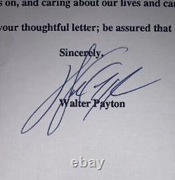 Walter Payton Typed Letter to Fan BAS Beckett Review Signed Auto Chicago Bears