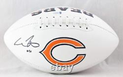 Balle de football avec le logo des Chicago Bears signée par Cole Kmet, authentifiée par Beckett W, en noir.