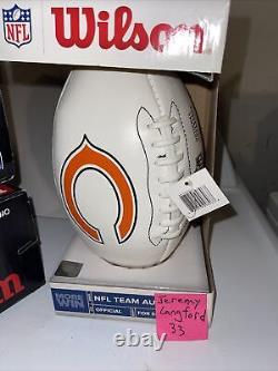 Ballon de football blanc autographié et signé par les Chicago Bears