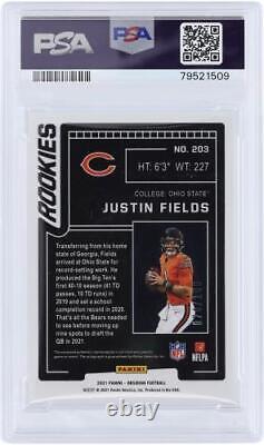 Carte de recrue signée Justin Fields des Bears de football dans une boîte de protection