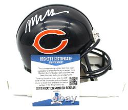 Casque de football mini signé par Matt Eberflus des Chicago Bears avec la certification Beckett COA BD65481