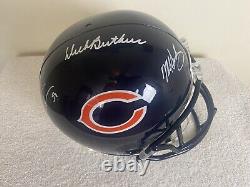 Casque de réplique signé des Bears de Chicago par Butkus Singletary Urlacher avec certificat d'authenticité de Beckett