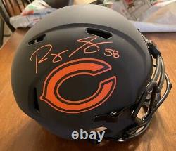 Casque de vitesse Eclipse de taille réelle signé par Roquan Smith des Chicago Bears avec certificat d'authenticité de la BAS